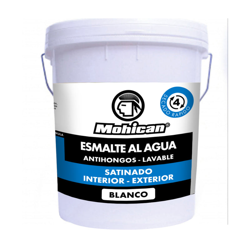 Esmalte Al Agua Antihongos Satinado Tineta 5 Gal Blanco