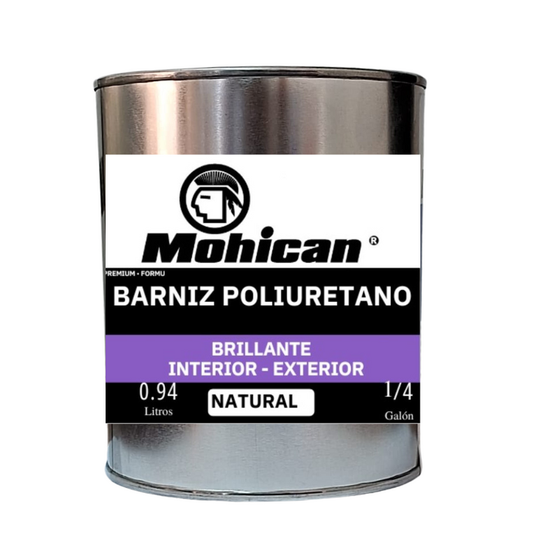 Vitrificante Barniz Poliuretano Brillante Natural 1/4 Gal