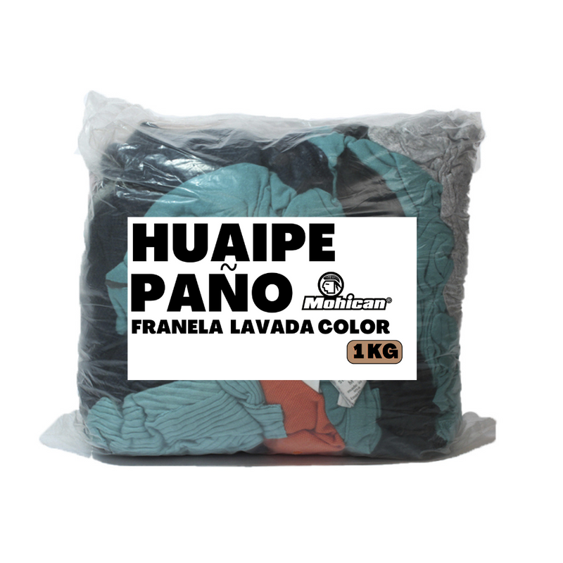 HUAIPE PAÑO FRANELA LAVADA DE COLOR BOLSA 1 KG.