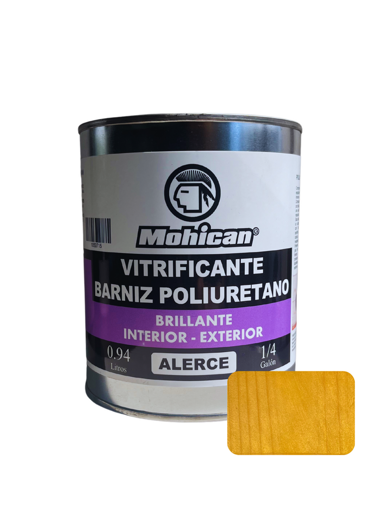 VITRIFICANTE BARNIZ POLIURETANO BRILLANTE 1/4 GALON MOHICAN