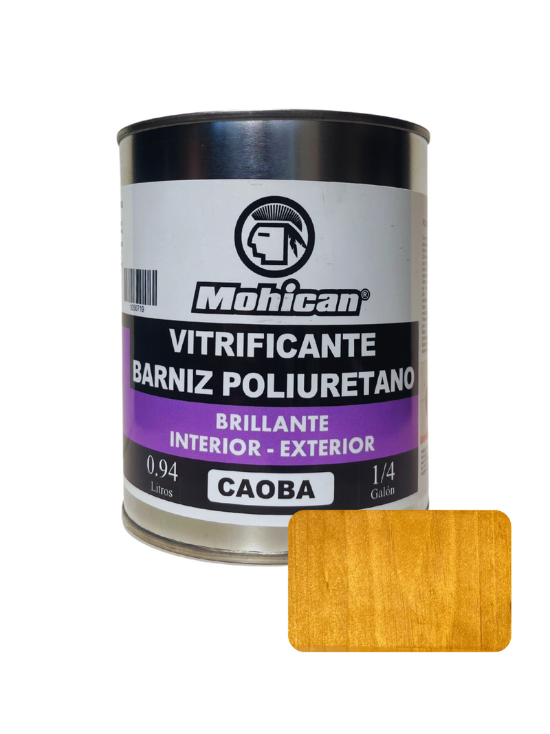 VITRIFICANTE BARNIZ POLIURETANO BRILLANTE 1/4 GALON MOHICAN