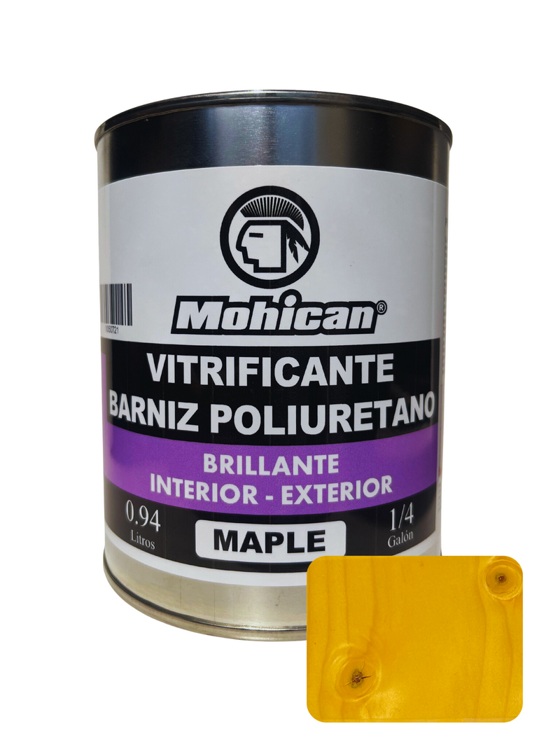 VITRIFICANTE BARNIZ POLIURETANO BRILLANTE 1/4 GALON MOHICAN