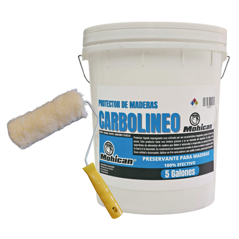 PROMO CARBOLINEO MOHICAN TINETA 5GAL + RODILLO POL MANT 18CM