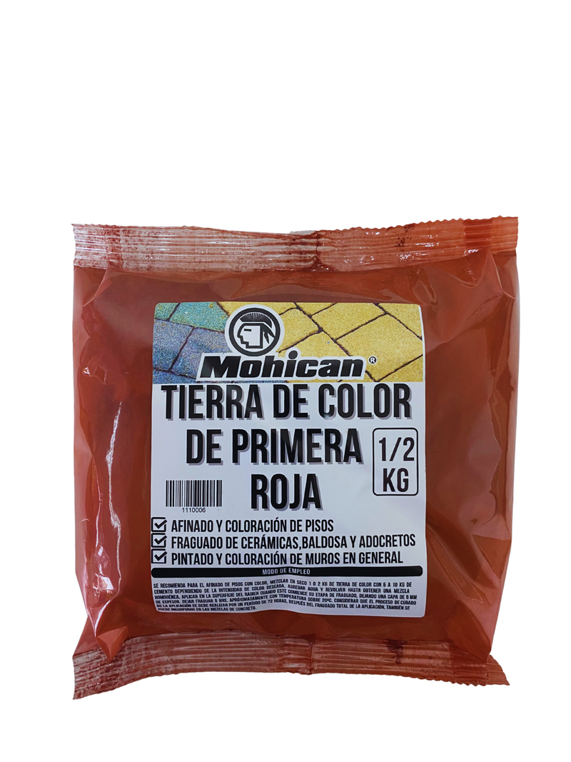 Tierra De Color Rojo De Primera Bolsa 1/2 Kg