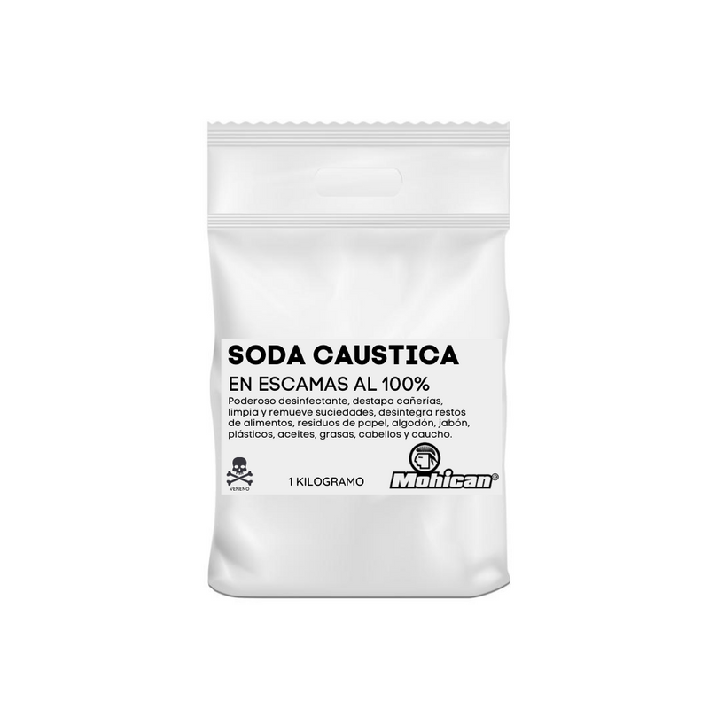 SODA CAUSTICA EN ESCAMAS AL 100 %  BOLSA 1 KILO