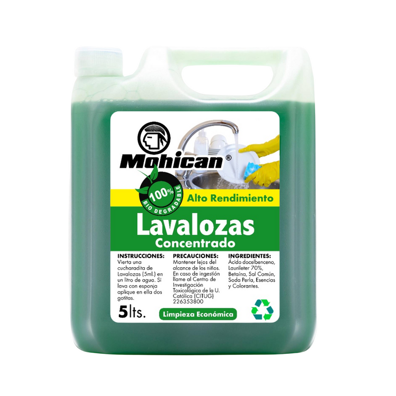 LAVALOZA  ULTRA CONCENTRADO MOHICAN  AMARILLO 5 LITROS