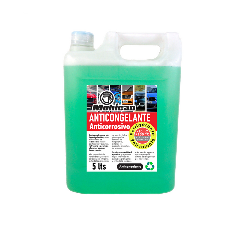 ANTICONGELANTE REFRIGERANTE COOLANT MOHICAN 50/50 BIDÓN 5LTS