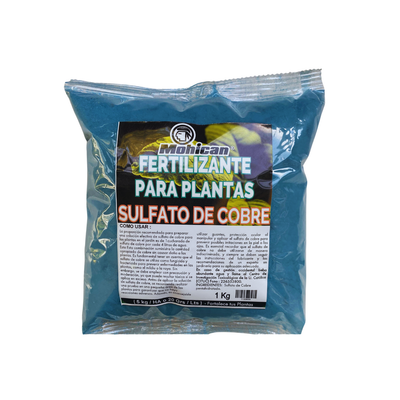 FERTILIZANTE PARA PLANTAS SULFATO DE COBRE BOLSA 1 KG