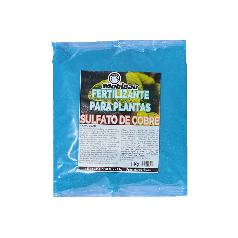 FERTILIZANTE PARA PLANTAS SULFATO DE COBRE BOLSA 1 KG