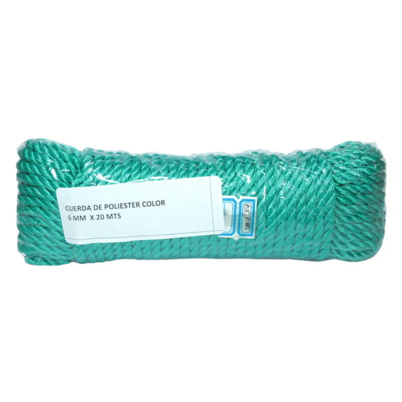 Cuerda De Poliester 6 Mm X 20 M Verde Zarzartex