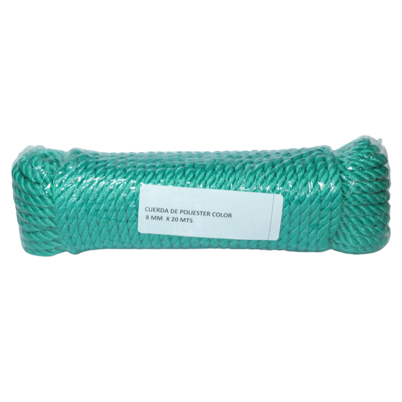 Cuerda De Poliester 8 Mm  X 20 M Verde Zarzartex