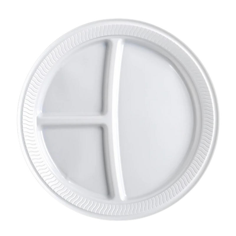 PLATO PP BLANCO 26CMS C/3 DIVISIONES [50]