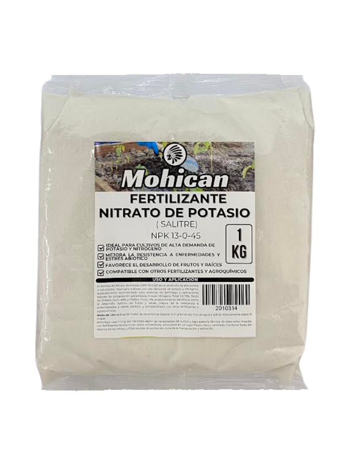 Nitrato de potasio (salitre)1 Kg, N 13% P 0% K 45%