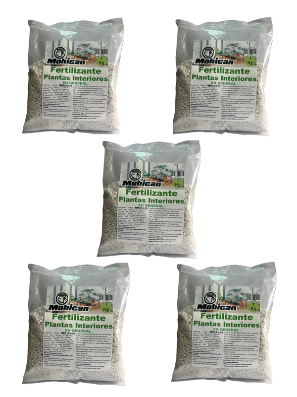 PROMO 5X FERTILIZANTE PLANTAS INTERIORES BOLSA 1 KG MOHICAN