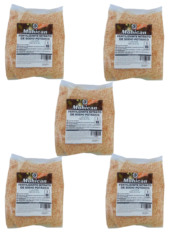 PROMO 5 X FERTILIZANTE NITRATO SODIO POTÁSICO (SALITRE) 1 KG