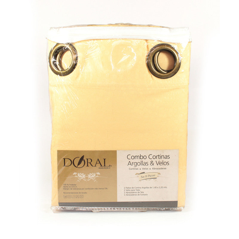 COMBO CORTINA ARGOLLAS 8 PIEZAS Zarzartex