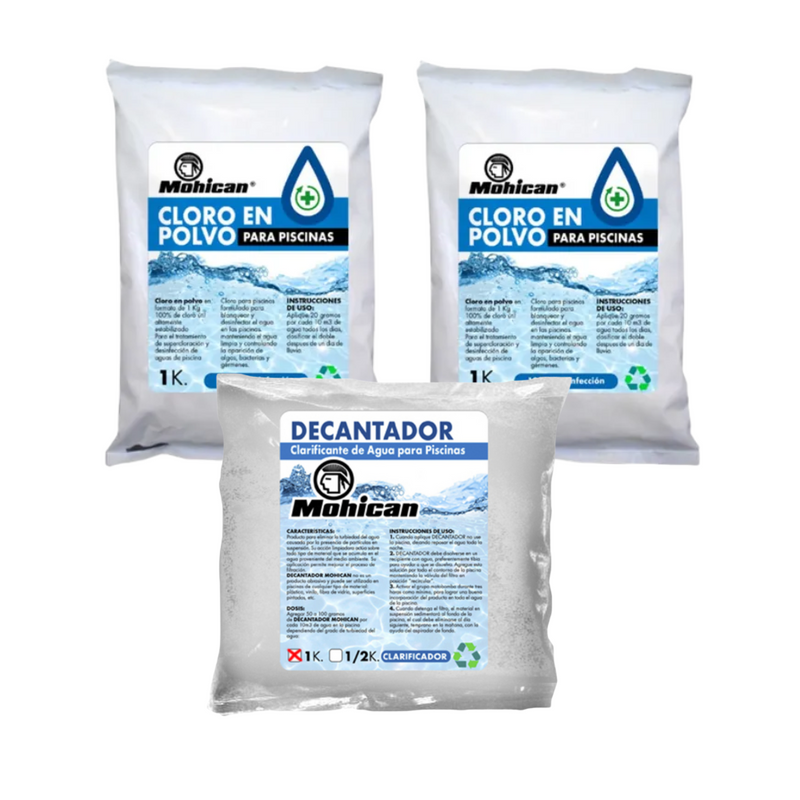 PROMO 2 CLORO GRANULADO 1 KG + 1 DECANTADOR PISCINAS 1 KG