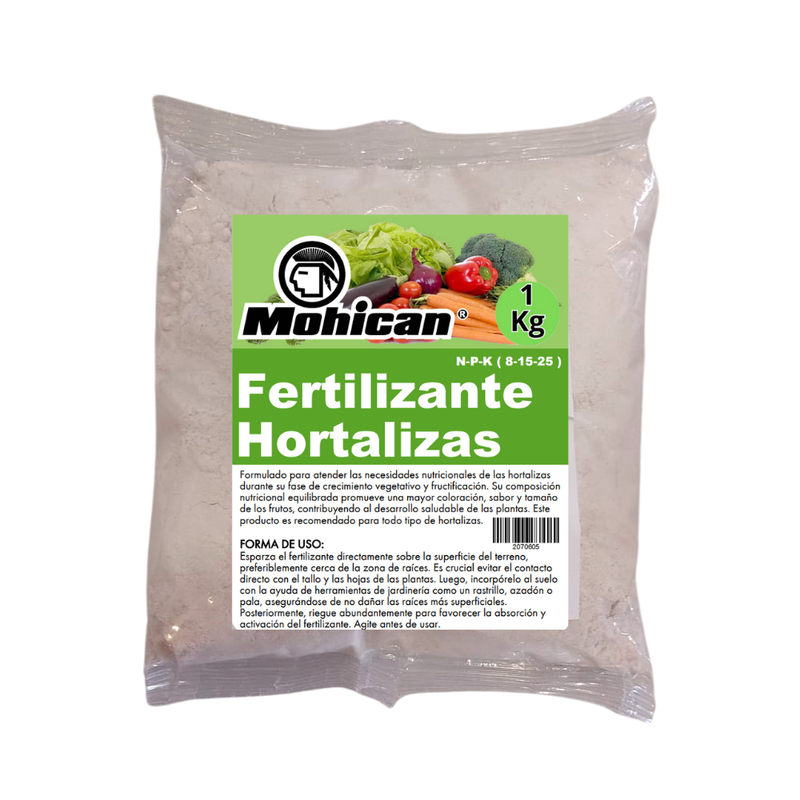 FERTILIZANTE PARA HORTALIZAS N-P-K (8-15-25) 1 KG MOHICAN