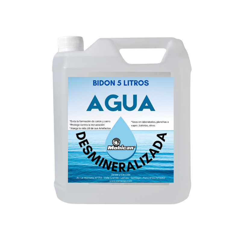 AGUA DESMINERALIZADA BIDON 5 LTS