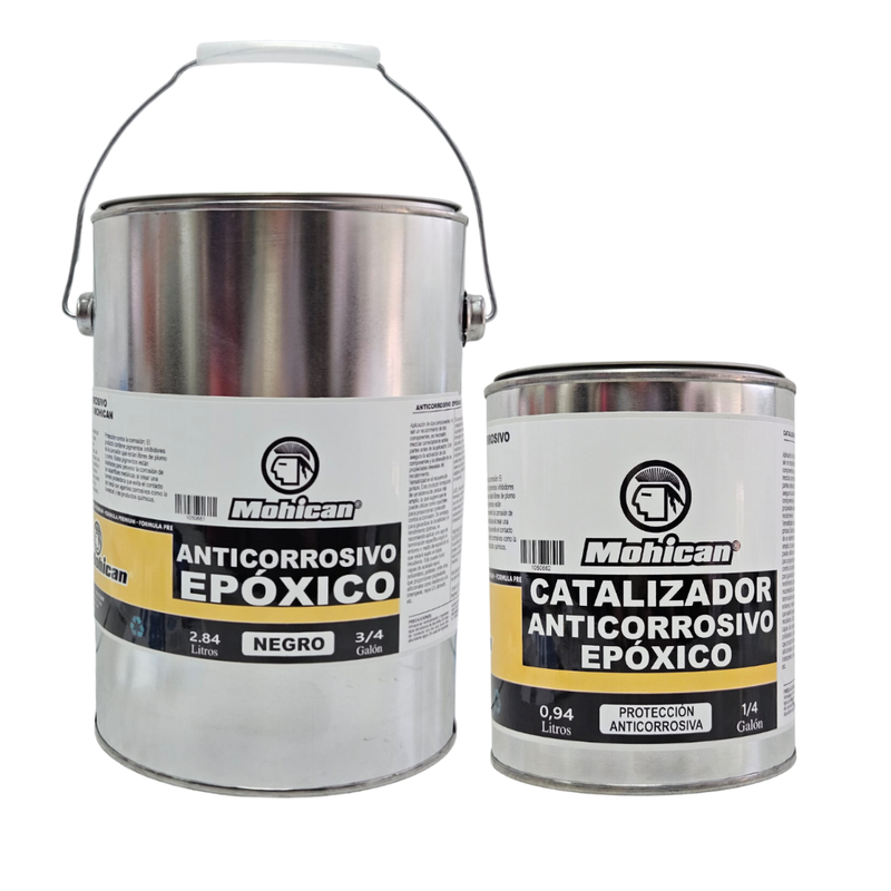 ANTICORROSIVO EPÓXICO NEGRO 3/4 GAL + CATALIZADOR 1/4 GAL