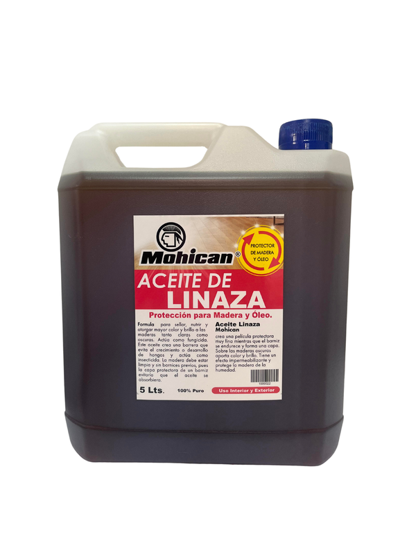 ACEITE LINAZA PARA MADERA Y ÓLEO BIDON 5 LITROS MOHICAN