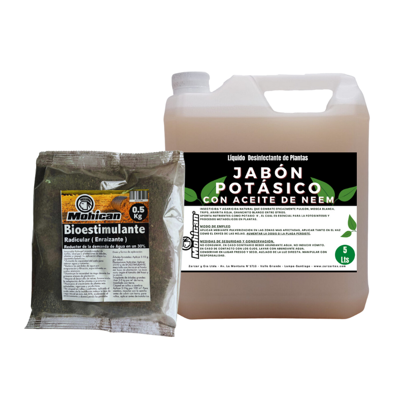 JABÓN POTÁSICO+HIDROGEL RETENEDOR  DE AGUA 0,5 KG MOHICAN