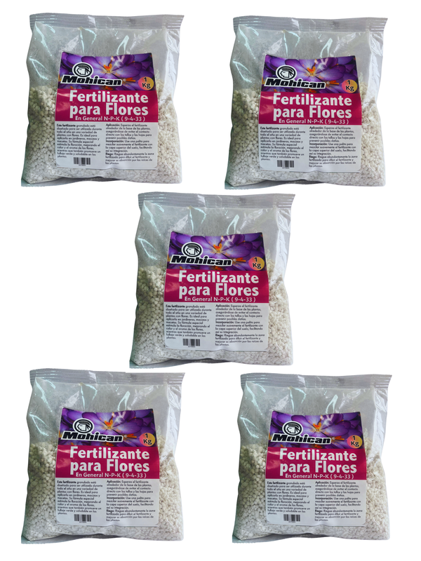 PROMO 5X FERTILIZANTE FLORES EN GENERAL BOLSA 1 KG MOHICAN