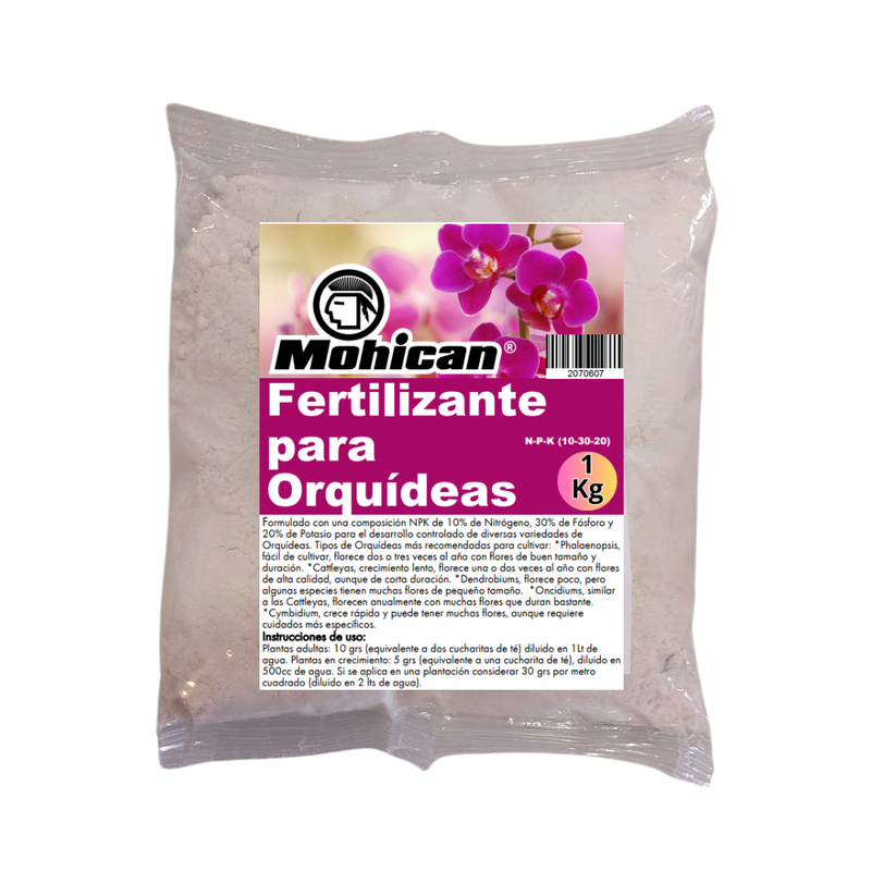 FERTILIZANTE PARA ORQUIDEAS N-P-K (10-30-20) 1 KG MOHICAN