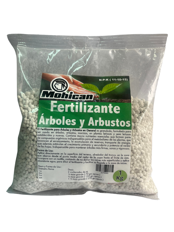 FERTILIZANTE PARA ARBOLES Y ARBUSTOS BOLSA 1 KG MOHICAN