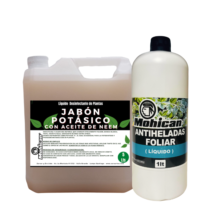 JABÓN POTÁSICO+ANTIHELADAS FOLIAR LIQUIDO 1 LITRO MOHICAN