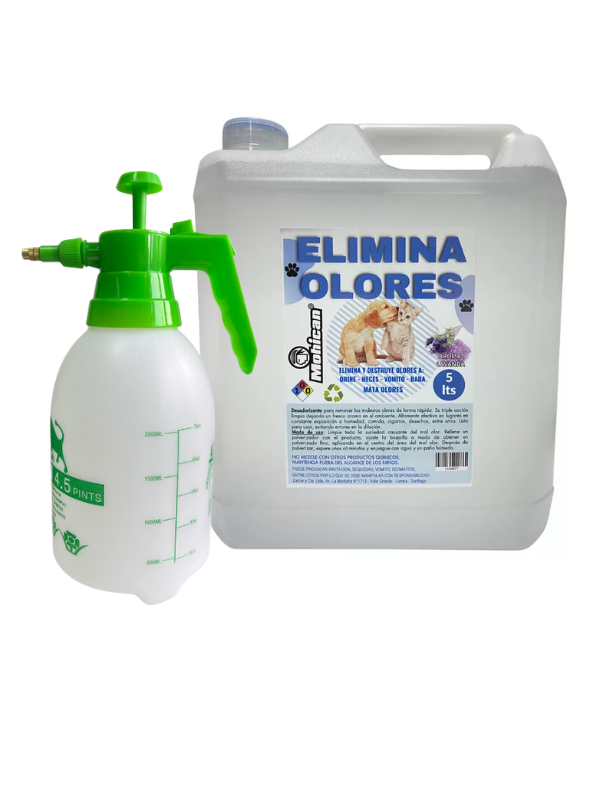 PROMO ELIMINA OLORES ORINA Y HECES LAVANDA 5LT + ATOMI 2L