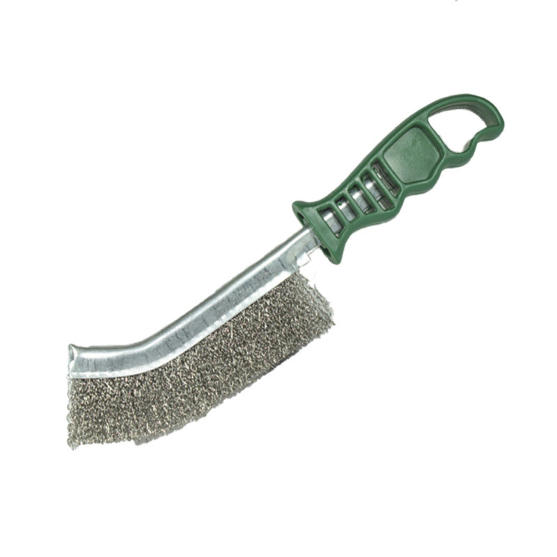 Escobilla De Acero Inox 26,5 Cm Mango Plastico Verde Mohican