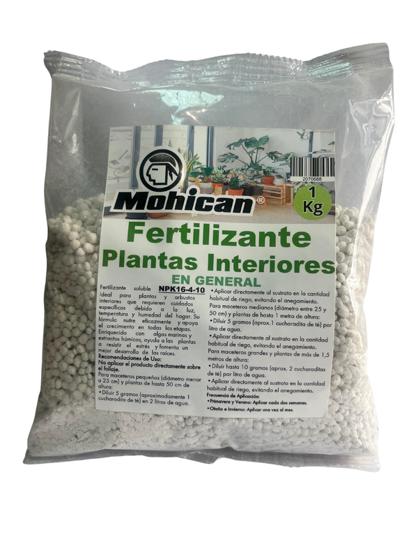 FERTILIZANTE PARA PLANTAS INTERIOR BOLSA 1 KG MOHICAN