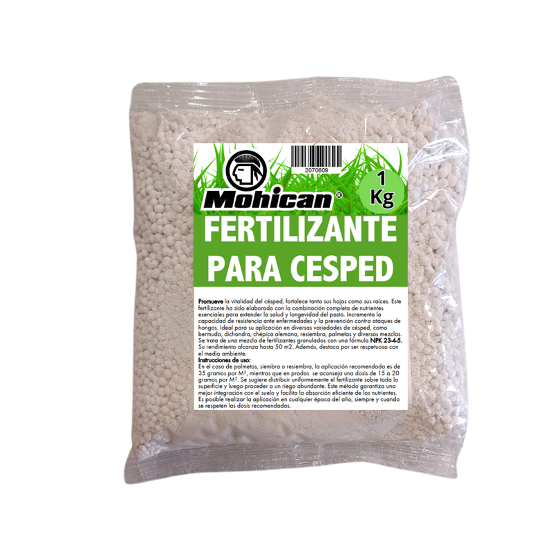 FERTILIZANTE PARA CESPED  N-P-K (23-4-5) 1 KG MOHICAN