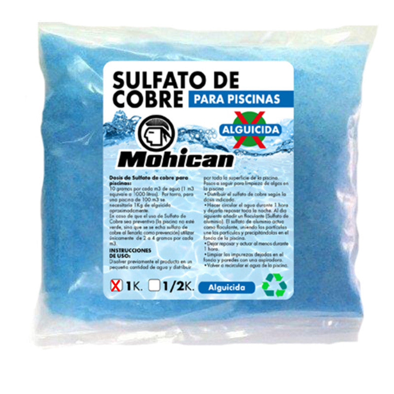 Sulfato De Cobre Alguicida Para Piscinas 1/kg Mohican