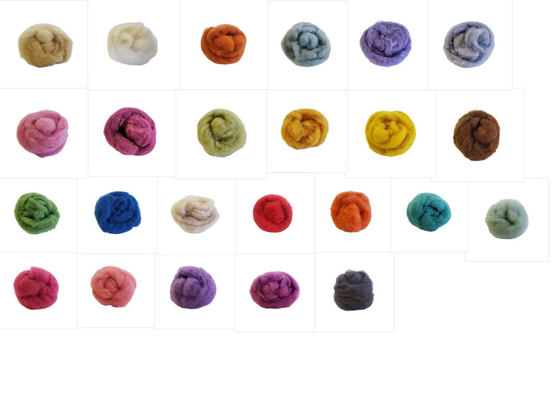 LANA  PARA FELTING DE COLORES BOLSA 100 GRS