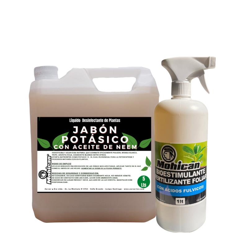 JABÓN POTÁSICO+BIOESTIMULA FOLIAR CONCENTRADO CON FÚLVICO 1L