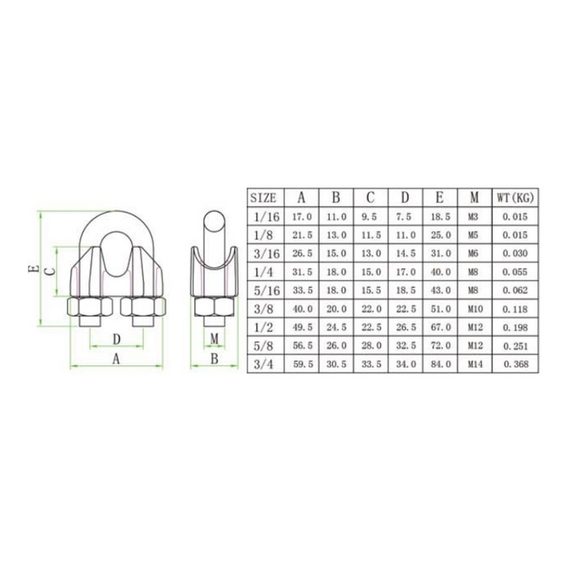 Pack 10 Grampas Galvanizada 1/4   Mohican