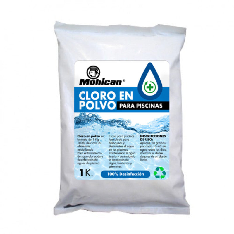 Cloro En Polvo Para Piscinas Bolsa 1 Kg Mohican