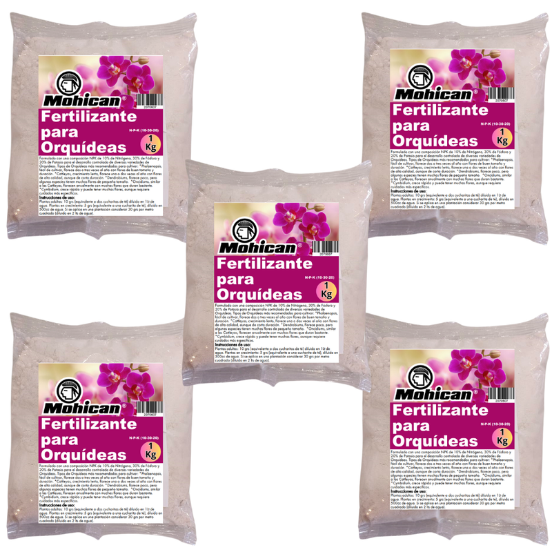 PROMO 5 X FERTILIZANTE ORQUIDEAS N-P-K (10-30-20) BOLSA 1 KG