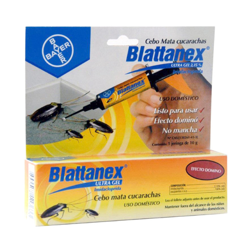 INSECTICIDA BAYER BLATTANEX JERINGA MATA CUCARACHAS 10 GRS