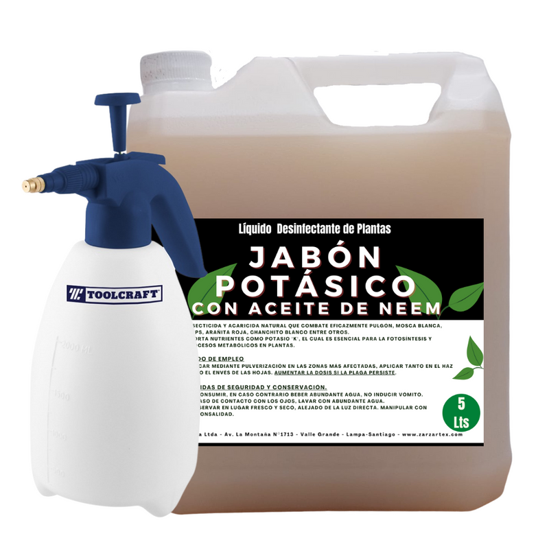 PROMO JABÓN POTÁSICO 5LTS CON ACEITE DE NEEM + FUMIGADOR 2L